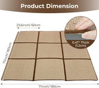 71'' x 71'' Large Japanese Tatami Mat, 0.47'' Thickness Foldable Rattan - Image 2