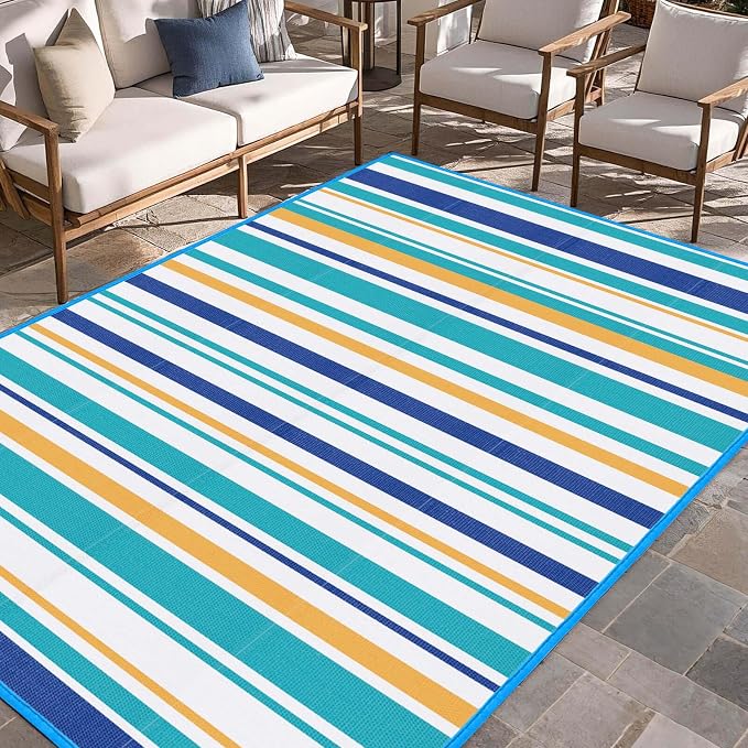 Outdoor Patio Plastic Rug Waterproof by Kalafun