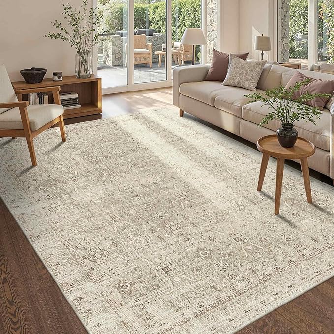 Rugxara 5x7 Area Rugs for Living Room Bedroom, Vintage Floral Retro Boho Non by Rugxara