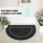 OLANLY Half Circle Door Mat Indoor Outdoor Entrance Welcome, Waterproof - Image 2