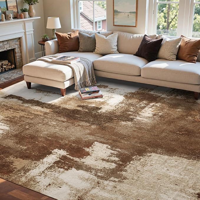5x7 Ft Area Rugs for Living Room, Soft Non-Slip Washable Rugs Modern Abstract - Image 3