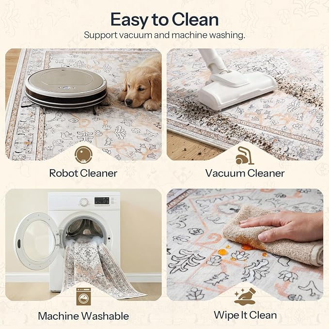 HOOBRO Washable Rug 6 x 9 Area Rugs - Image 8