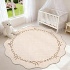 GarveeHome Scalloped Bow Rug for Living Room, 6ft Round Rugs Washable Solid - Image 2