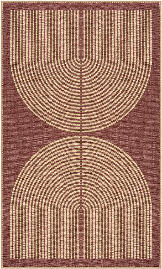 Lahome Enfys Modern Rainbow Easy Jute Patio Rug, 3x5 Washable Entry Way Rugs - Image 7