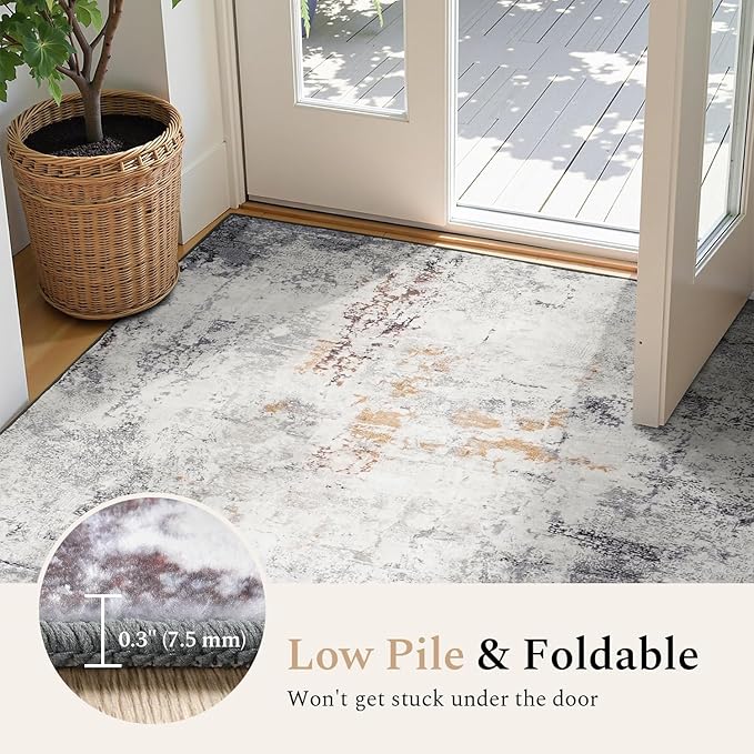 Rugflix 10x14 Area Rugs for Living Room, Washable Large Rug Stain-Resistant Low - Image 5
