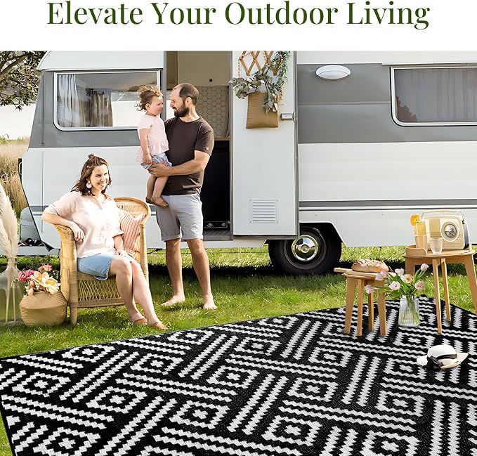 OPPODREAM Outdoor Rug 5x7 Ft, Waterproof Outdoor Plastic Straw Rug - Image 8