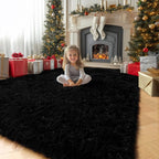 8x10 Black Rug for Living Room Bedroom, Large Big Fluffy Modern Area Rugs for - Image 9