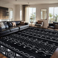 SERISSA 8x10 Area Rugs for Living Room, Washable Non-Slip Black and White Boho by SERISSAHomeDecorCollection