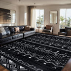 SERISSA 8x10 Area Rugs for Living Room, Washable Non-Slip Black and White Boho by SERISSAHomeDecorCollection