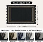 Modern Easy Jute 4x6 Outdoor Patio Rug, Washable Indoor Black Kitchen Rugs - Image 2