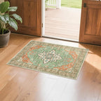 Washable 2x3 Entry Rug, Floral Vintage Design Area Rug, Non Slip Laundry Room - Image 5