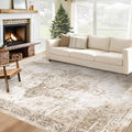Area Rug 6x9 Washable Rug, Vintage Boho Medallion Rugs Non-Slip Soft Low Pile by VECARF