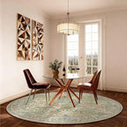 Washable Round Rugs for Bedroom 4ft: Living Room Rug Stain Resistant Non Slip - Image 4