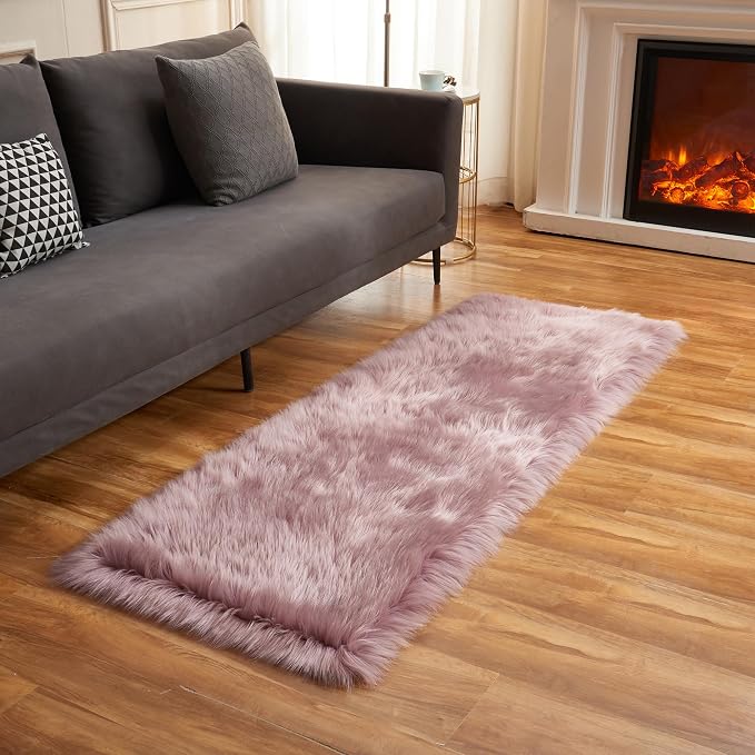 EasyJoy Ultra Soft Fluffy Rugs Faux Fur Rug Chair Cover Seat Pad Fuzzy Area Rug - Image 3