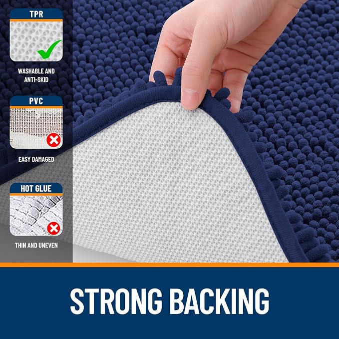 OLANLY Toilet Rugs U-Shaped 24x24, Extra Soft Absorbent Chenille Contour - Image 6
