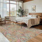 Rugxara Floral Rug for Living Room Bedroom, 4x6 Washable Rug, Vintage Boho Style - Image 3