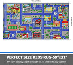 Capslpad Blue Car Road Kid Rug Carpet Playmat - Image 2