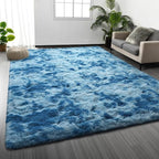Deerhoo Large Shag Area Rugs 6 x 9, Tie-Dyed Plush Fuzzy Rugs by Deerhoo