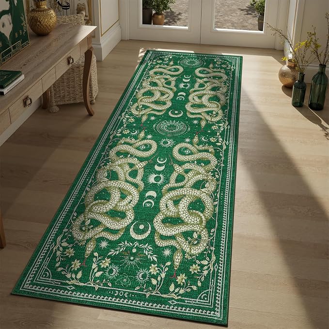 DCX Washable 2x6 Snake Runner Rug, Soft Low Pile Carpet, Kid & Pet Friendly - Image 2