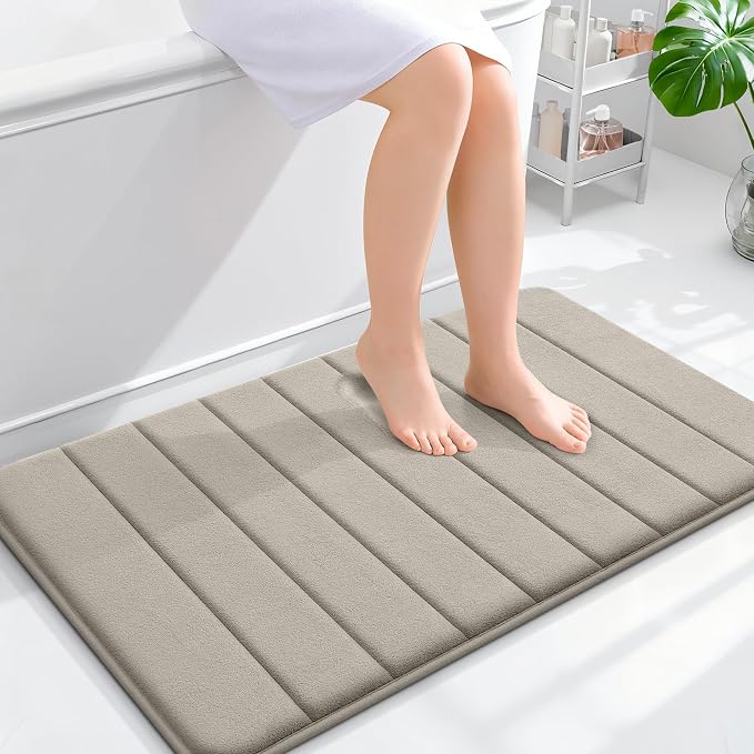 OLANLY Memory Foam Bath Mat 36x24, Super Soft Absorbent Bathroom Rugs, Quick Dry by OLANLY