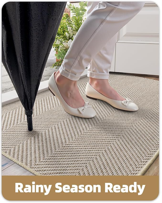 Color&Geometry Ultra Thin Indoor Door Mat 24"x36", Machine Washable Front Door - Image 7