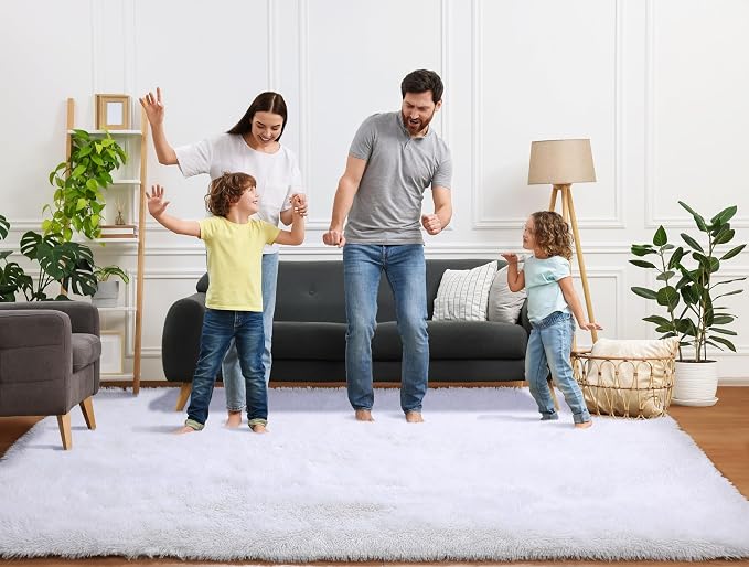 ONASAR White 8x10 Area Rugs for Living Room, Large Fluffy Shag Bedroom Rug - Image 8