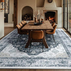 RELEANY Area Rugs Large 10'x12' Washable Non-Slip, Floral Vintage Distress - Image 4