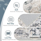 Area Rugs 6x9 Living Room: Washable Rug Modern Abstract Large Rugs Soft Non - Image 6