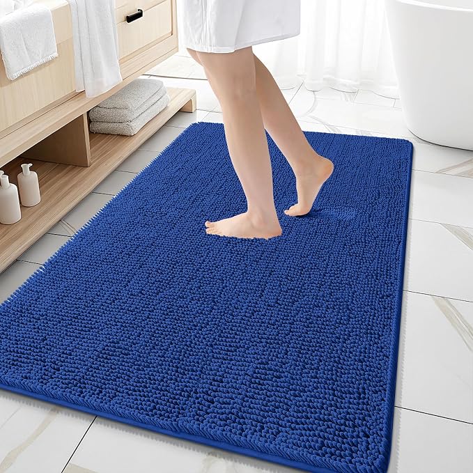 OLANLY Large Bathroom Rugs 59x35, Extra Soft Absorbent Chenille Bath Rugs by OLANLY