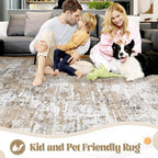 XLUEZ 9x12 Area Rug for Living Room, Washable Modern Abstract Large Area Rug - Image 3