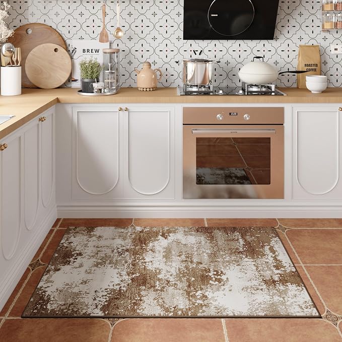 Entryway Rug 2x3 Brown Welcome Door Mat Indoor Entrance 24x36, Washable Small - Image 2