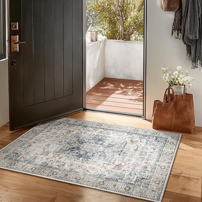 Machine Washable Throw Rugs for Entryway: Door Mat Indoor Entrance 2x3 Small - Image 2