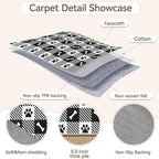 Area Rugs Paw Bone Plaid Modern Neutral Large Living Room Carpet Checkered Dog - Image 3