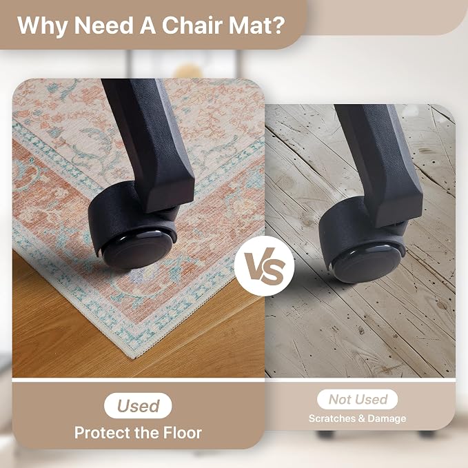 48"x72" Office Chair Mat for Hardwood Tile Floor, Under Desk Carpet Protector - Image 4