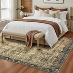 Washable Area Rugs 6x9 Vintage Brown, Large Indoor Rug - Image 3