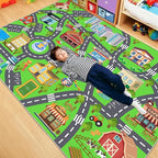 Kids Room Rug - Soft & Non-Slip 7x9 Ft Town Car Rug City Map Play Mat, - Image 6