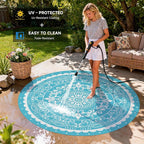 Pauwer Waterproof Outdoor Rug 8ft, Reversible Plastic Straw Patio Camping Rug - Image 4