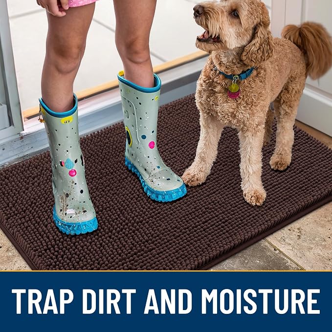 Smiry Dog Door Mat for Muddy Paws 70x24, Absorbent Dirt Trapper, Non-Slip - Image 3