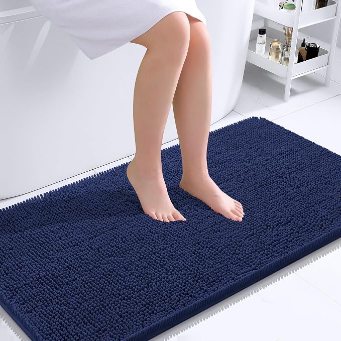 OLANLY Large Bathroom Rugs 40x24, Soft Absorbent Chenille Bath Rugs, Rubber by OLANLY