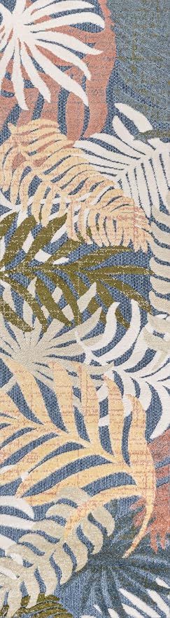 JONATHAN Y Tropics Palm Leaves Indoor Outdoor Runner Rug 2X8 Dark Blue/Multi - Image 7