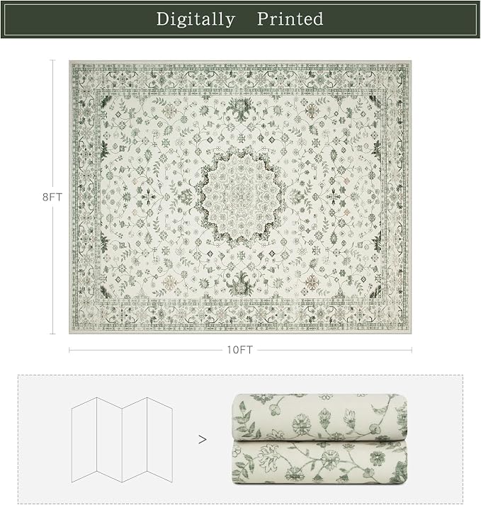 Srugn Washable Rugs 8x10 Area Rugs - Image 2