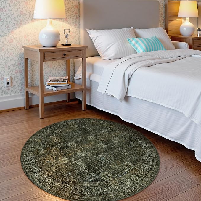 Moynesa Ultra-Thin Washable 5ft Round Rug - Image 5