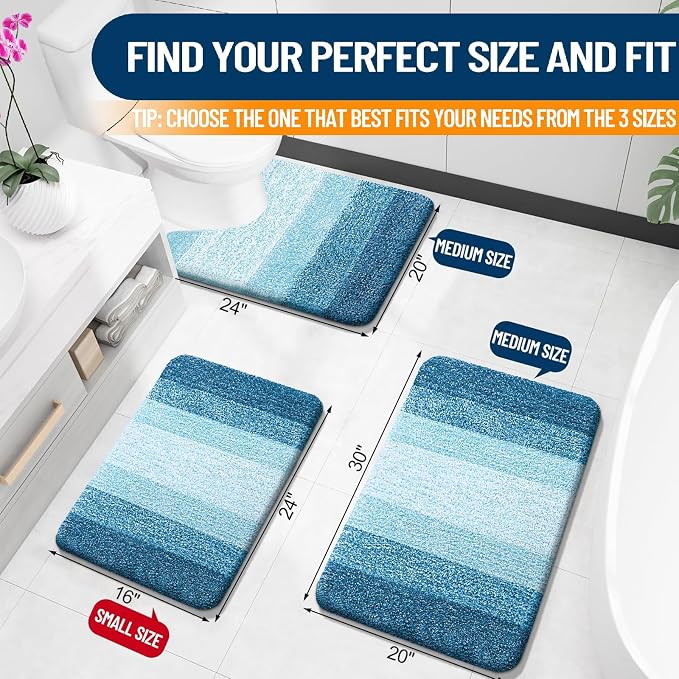 OLANLY Large Bathroom Rugs Mat 40x24, Extra Soft Absorbent Microfiber Bath Rugs - Image 2