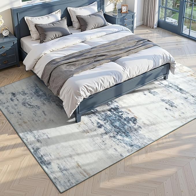 Toneed Abstract Area Rug 5x7 Modern Washable Rug Soft Non Slip Rug Low Pile - Image 2