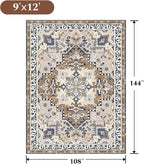 Rugflix 9x12 Area Rug for Living Room, Machine Washable Area Rugs - Image 2