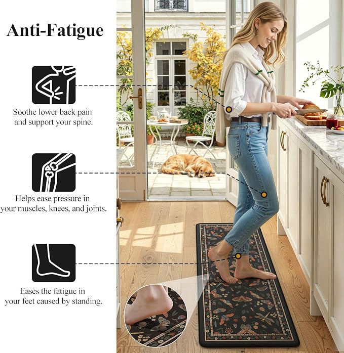 LEEVAN Anti Fatigue Mats for Kitchen Floor Non-Slip, Cushioned Kitchen Mats for - Image 3