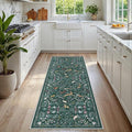 Runner Rug Washable Runners Kitchen Rugs Non Slip Neutral Floral Carpet Low Pile by Yidanamy