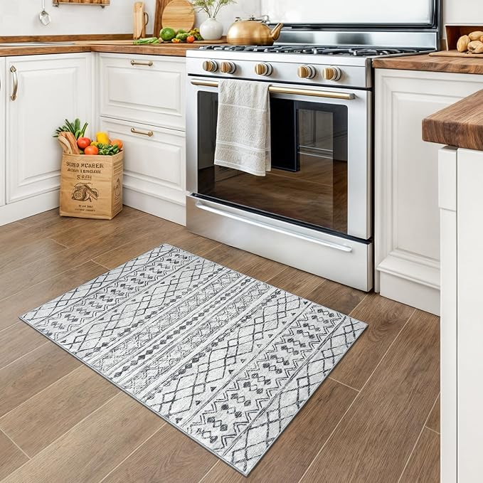 KUTA Washable Non-Slip Rugs for Entryway 2x3, Ultra Soft Vintage Geometric - Image 3