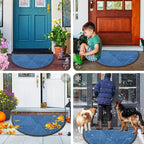 Smiry Half Circle Front Door Mat Outside Entrance, Heavy Duty Sturdy Natural - Image 7