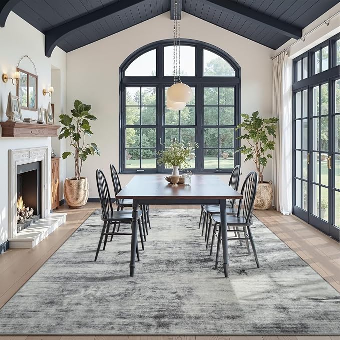 Toneed Abstract Area Rug 6x9 Modern Washable Rug Soft Non Slip Rug Low Pile - Image 3